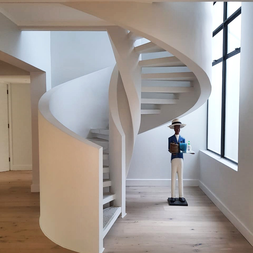 Precast spiral staircase for small spaces