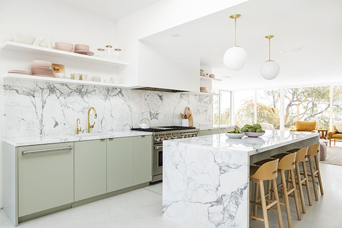 Mandy Moore Sage Green Kitchen.