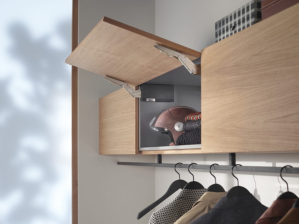 AVENTOS HK top creates functional storage in bedrooms.