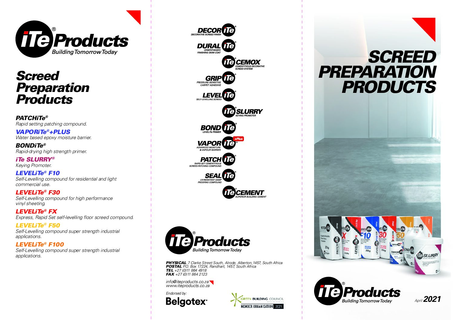 iTe Screed Preparation Flyer