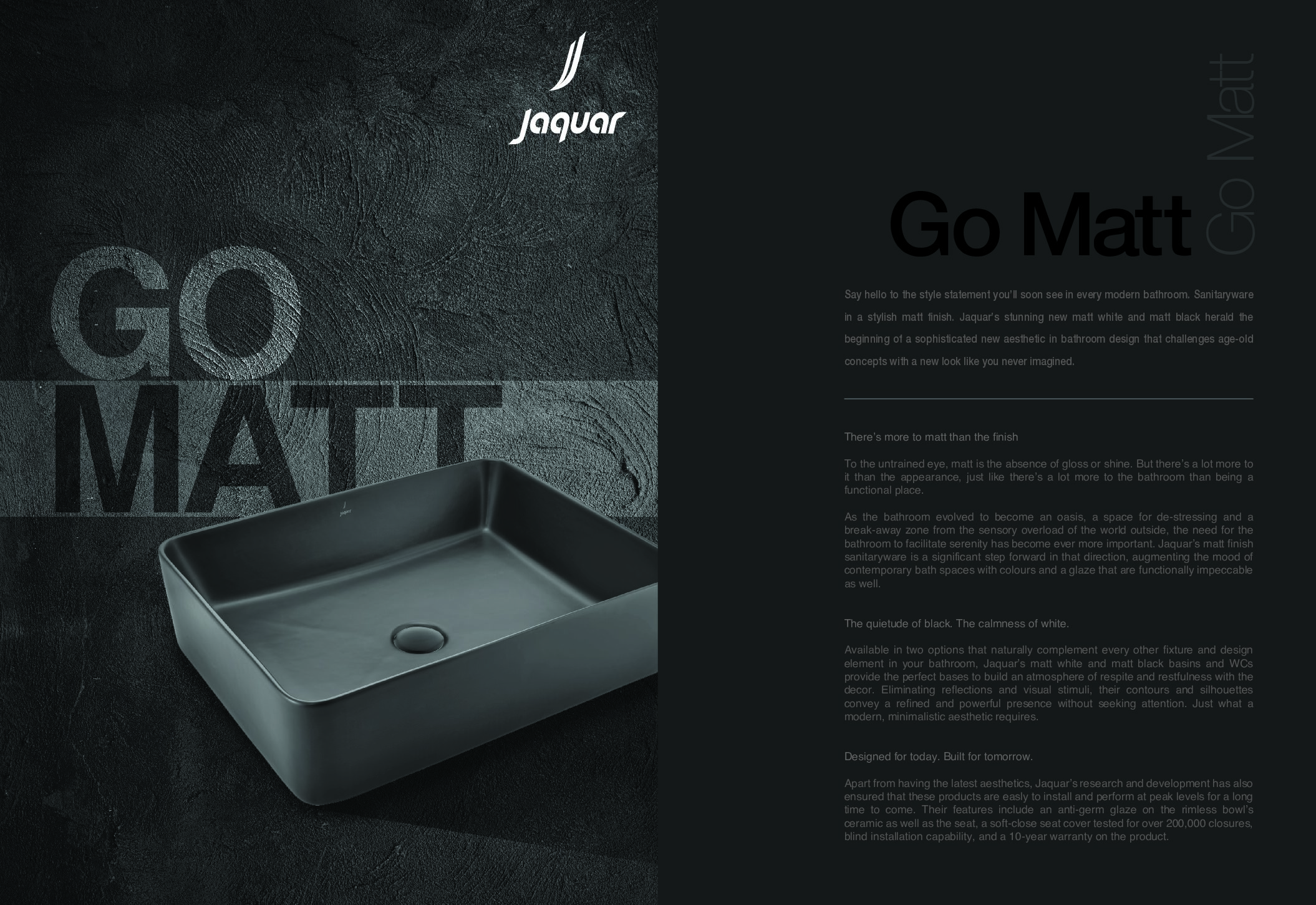 Jaquar World – Matt Sanitaryware