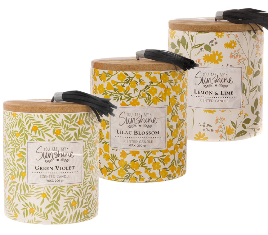 Candle Ceramic Jar Sun – 3 Ass Candle Ceramic Jar Sun – 3 Ass