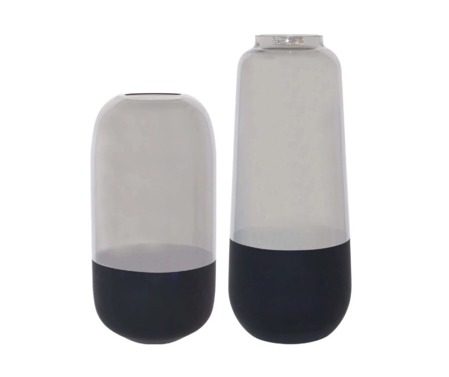 black and silver mirror vase set black and silver mirror vase set