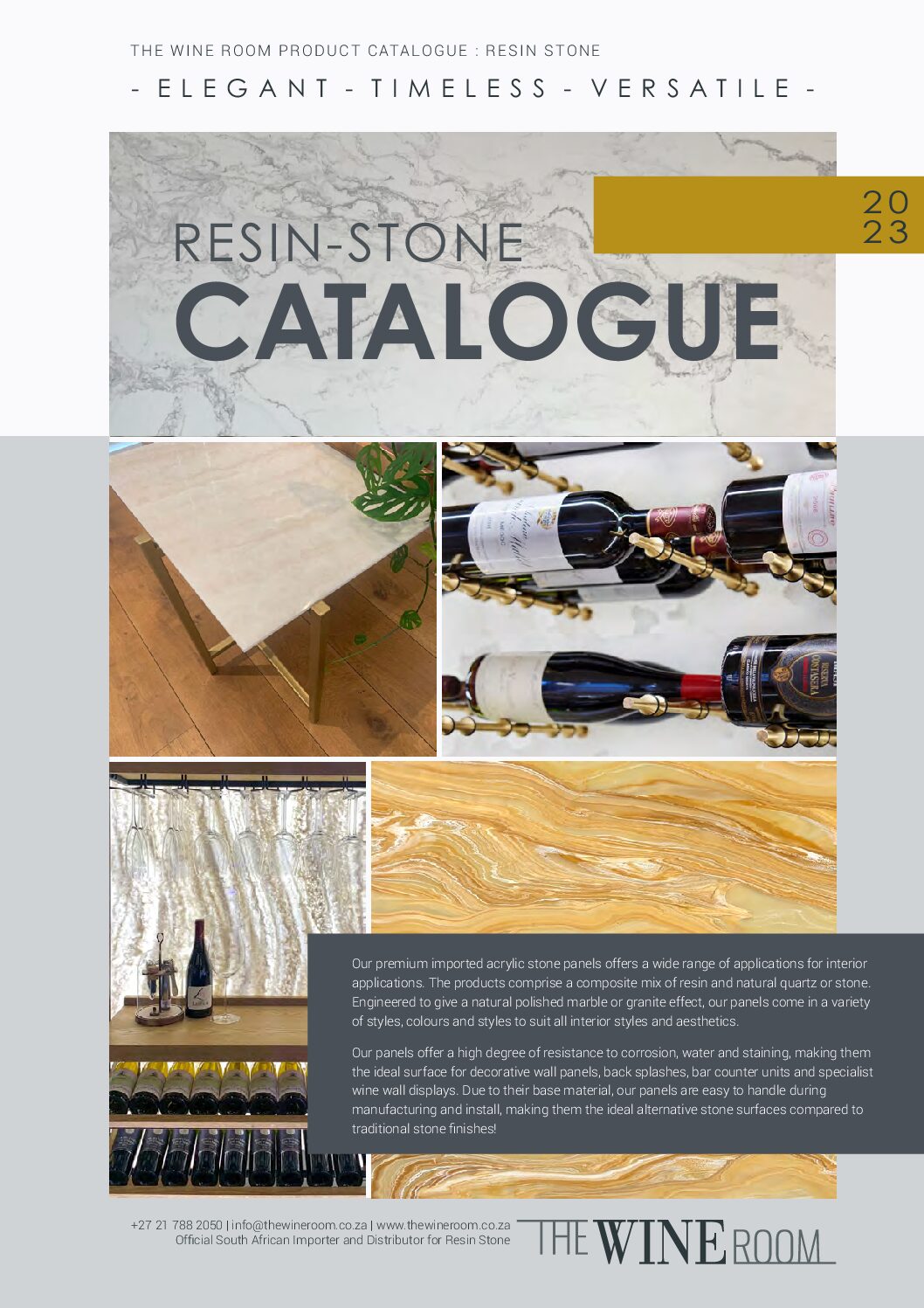 The Wine Room Resin Stone Catalogue 2023