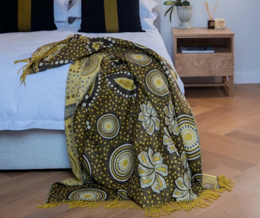 bella-vita-shweshwe-yellow-brown-my-africa-throw bella-vita-shweshwe-yellow-brown-my-africa-throw