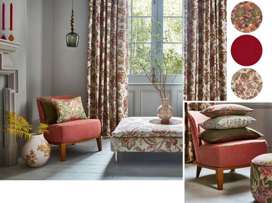 Viva Magenta Fabric, Wallpaper and Home Decor