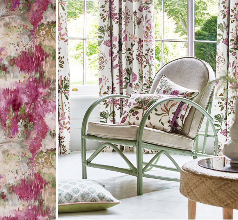 Viva Magenta Fabric, Wallpaper and Home Decor