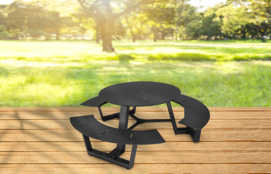 mobelli-famiglia-round-aluminium-picnic-table-anthracite