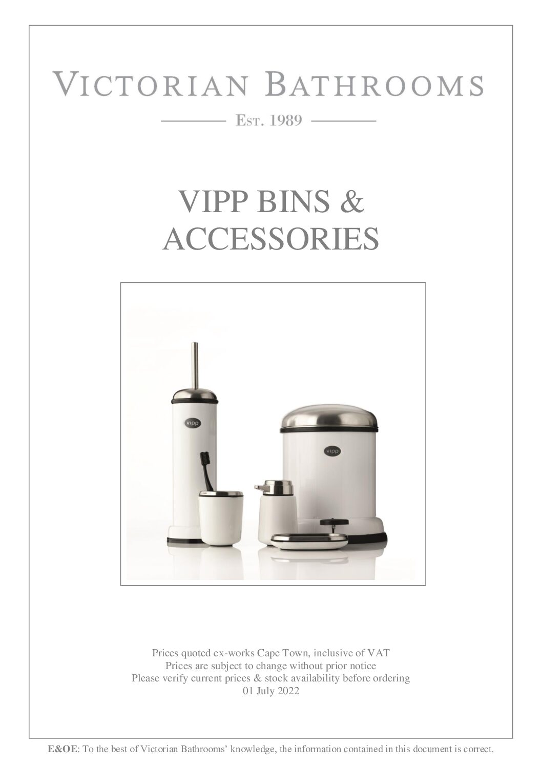 Victorian Bathroom – Vipp Bins & Accessories – Catalogue