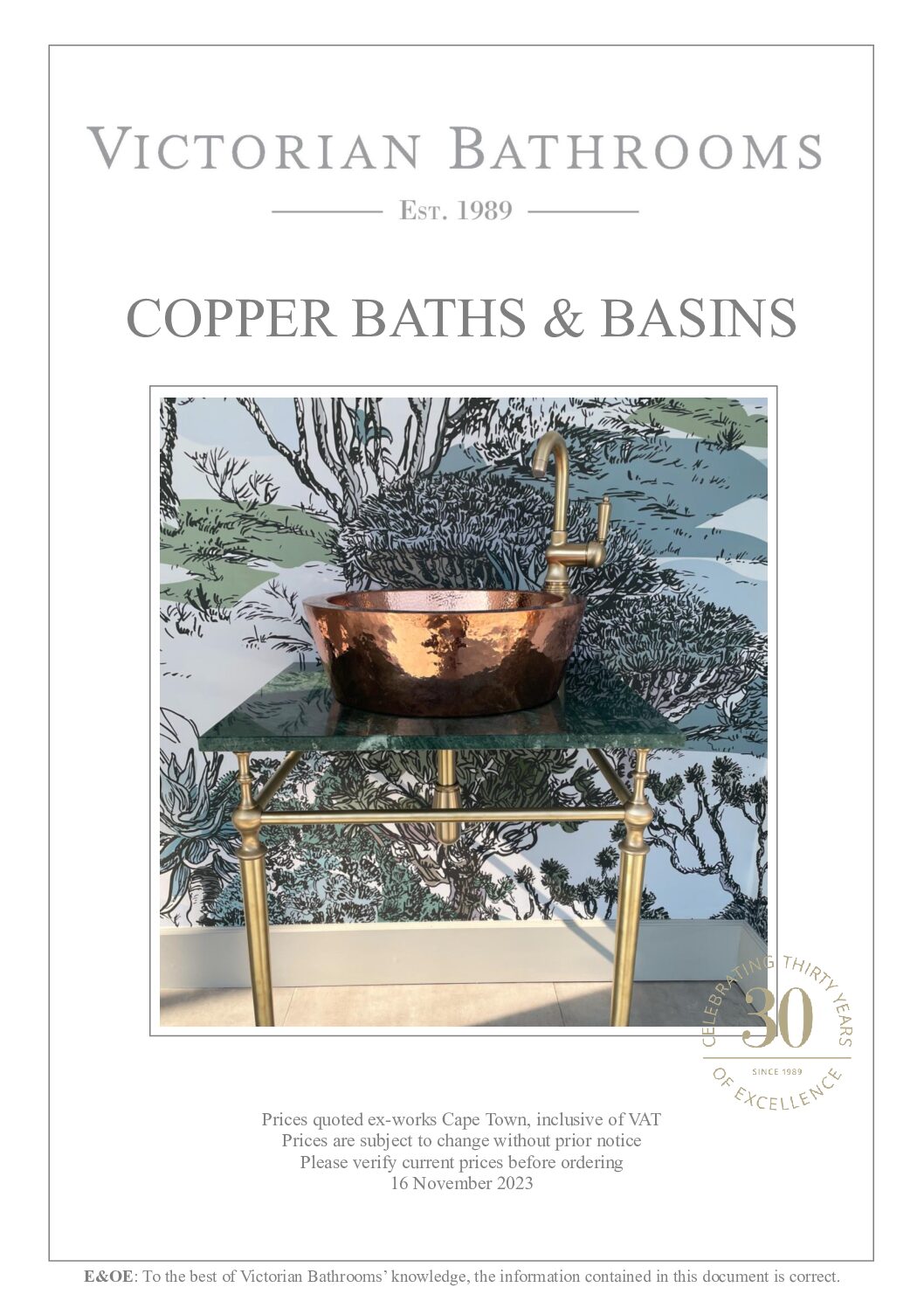 Victorian Bathrooms – Copper Baths & Basins – Catalgoue