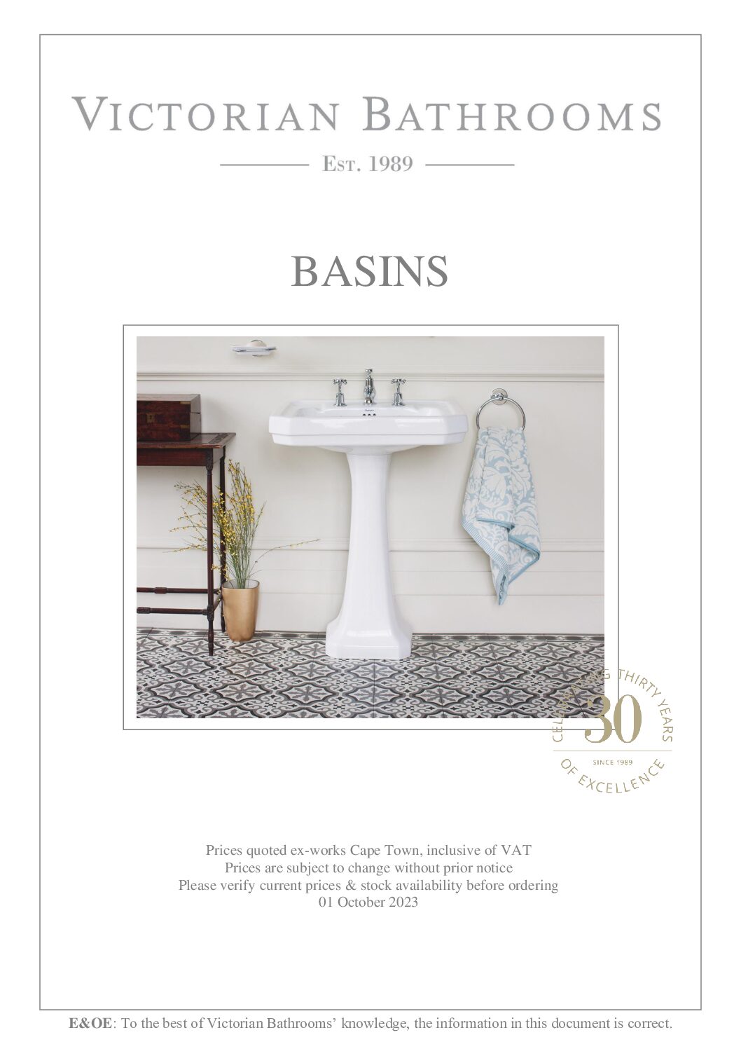 Victorian Bathroom – Basins – Catalogue