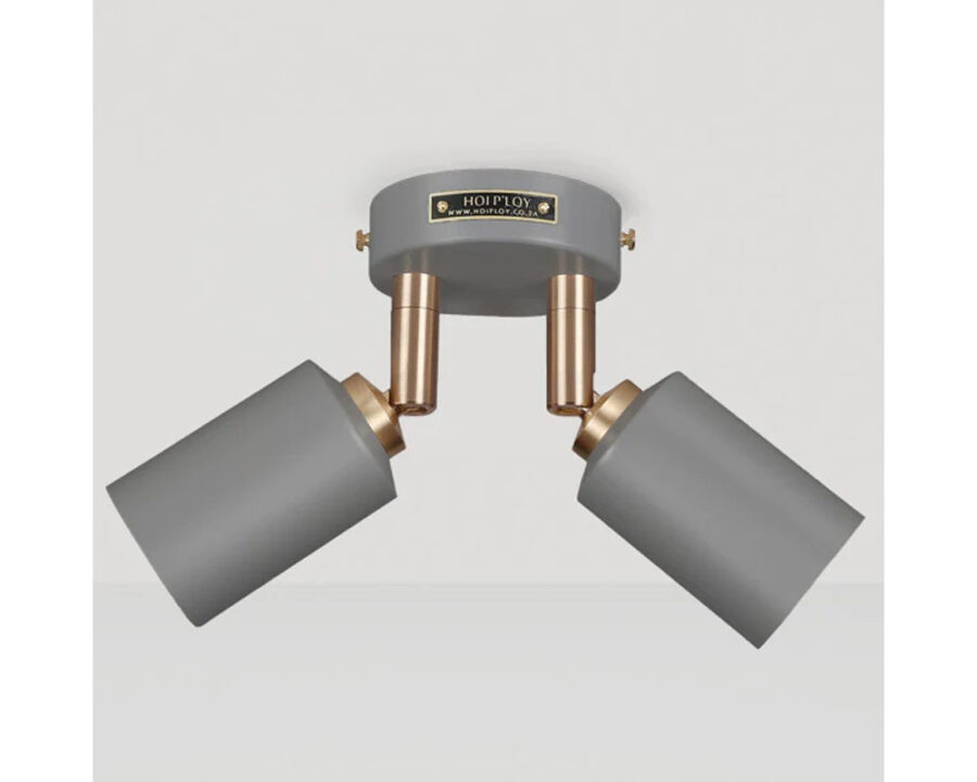 hoiploy-double-stone-grey-hugo-hotspot-ceiling-wall-light-with-gu-ten-bulbs-colour hoiploy-double-stone-grey-hugo-hotspot-ceiling-wall-light-with-gu-ten-bulbs-colour