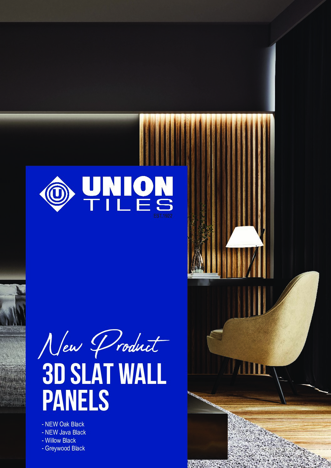 Union Tiles 3D Slat Wall Panels Indoors