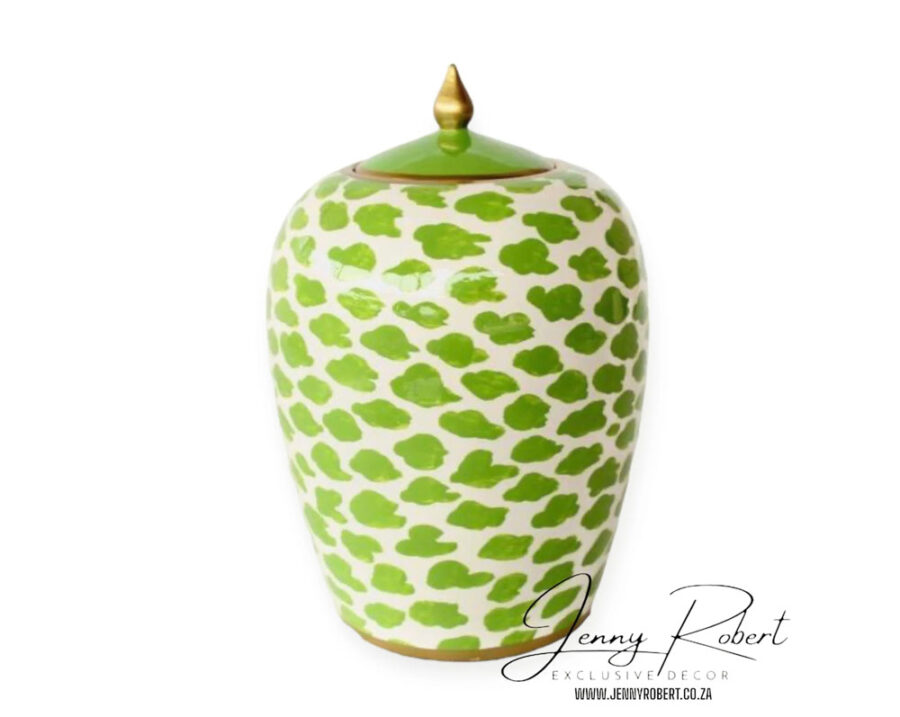 ginger-jar-ceramic-green-and-white-28cm ginger-jar-ceramic-green-and-white-28cm