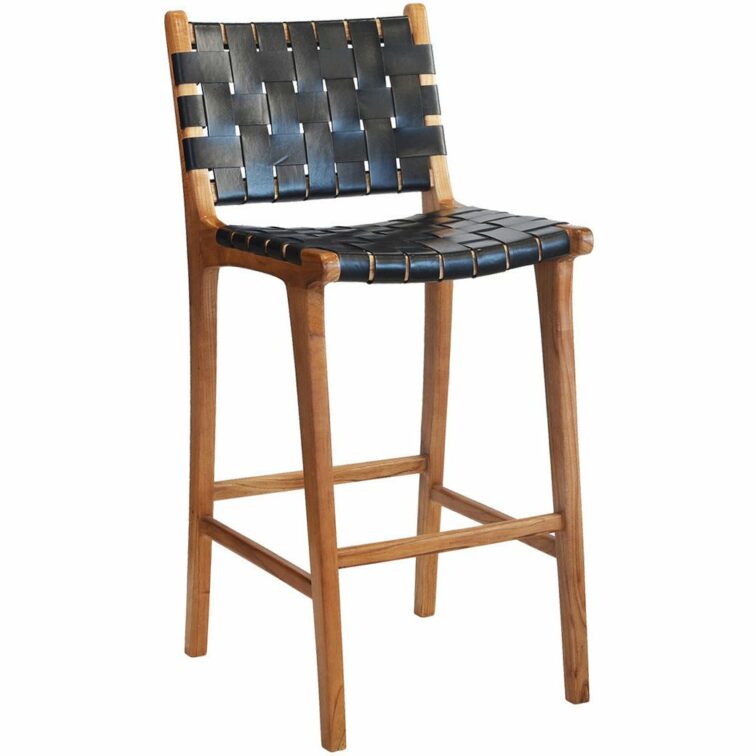 Barstool-Black-Wood-and-Leather Barstool-Black-Wood-and-Leather