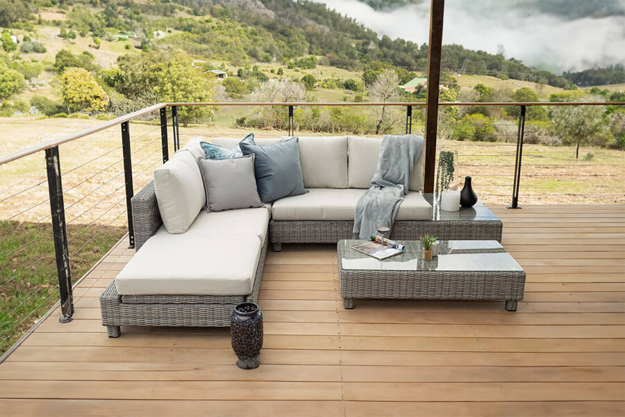 Milan Daybed Corner Patio Set - Titanium