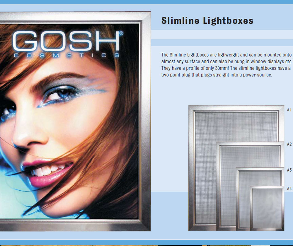 A1 – A4 25 Florescent Super Slim Snapper Frame Lightbox - Your Branding ...