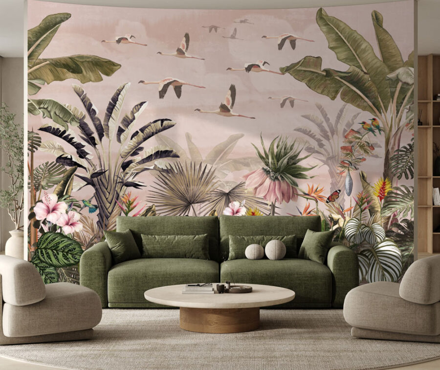 flamants-roses-wall-mural flamants-roses-wall-mural