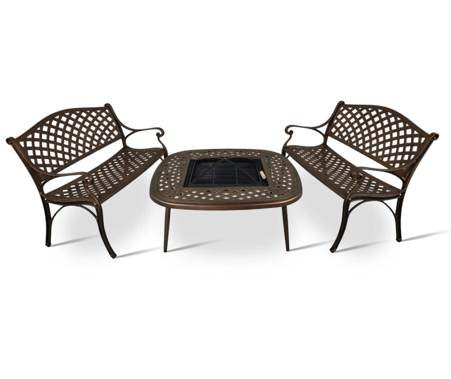 anray-2-lattice-bench-with-105cm-square-firepit-a-table-40cm-tall-table anray-2-lattice-bench-with-105cm-square-firepit-a-table-40cm-tall-table