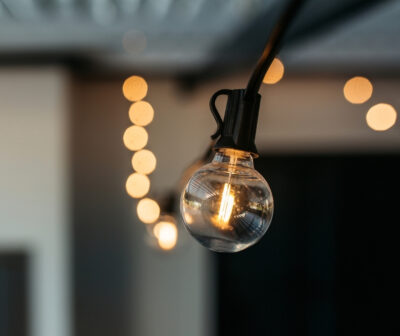 10m Classic String Lights | LED Globe Bulbs | Black Cable | IP44