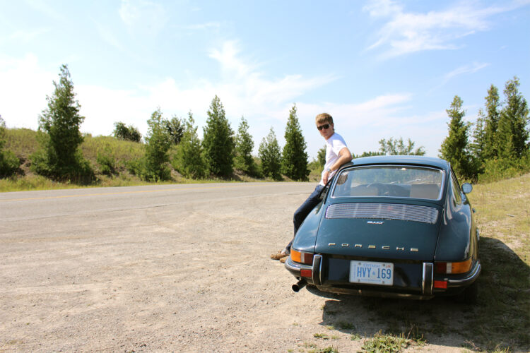 Man and a 1969 Porsche 911