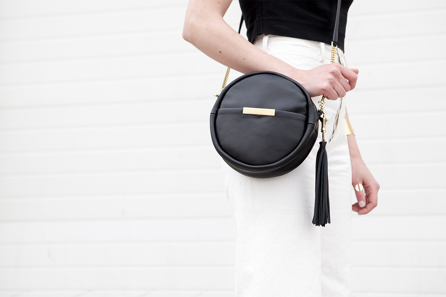 Leather Handbag Purse OPELLE Ballet Bag Large Size in