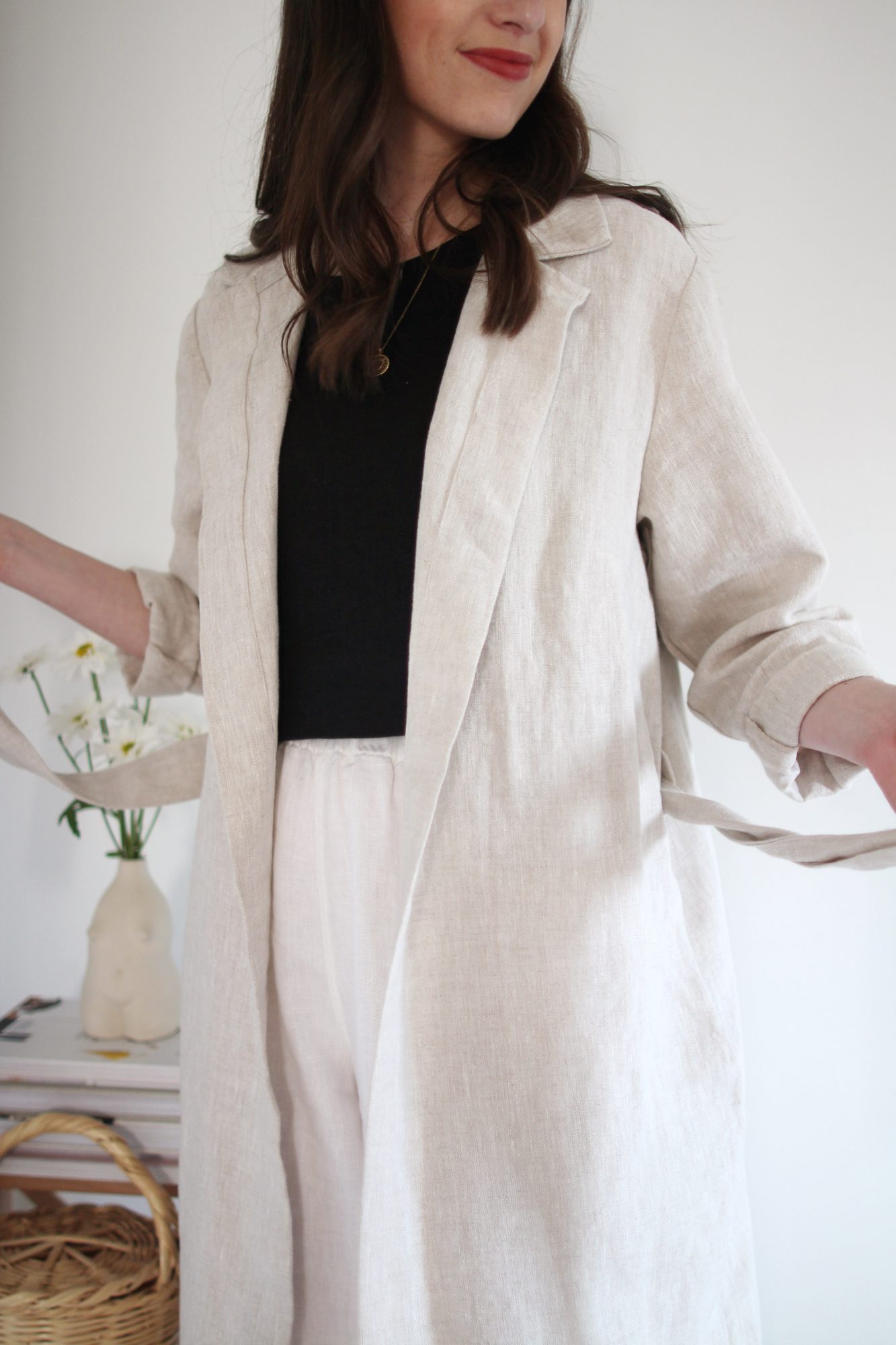 COCOON CARDIGAN, SILK PANTS AND SLIPPERS - Style Bee