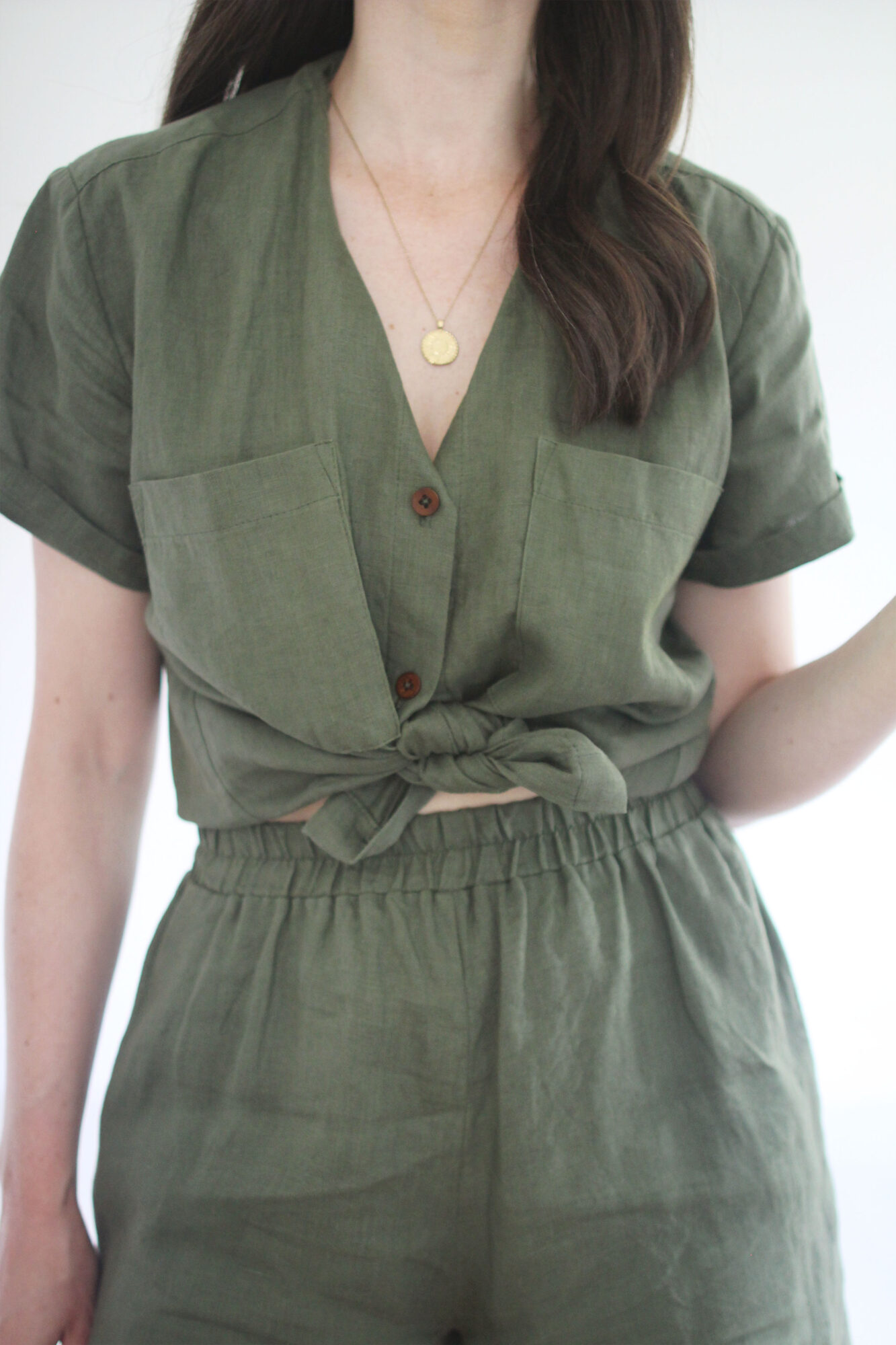 Belted V-Neck Ankle Jumpsuit  Shop Old Dresses at Papaya Clothing