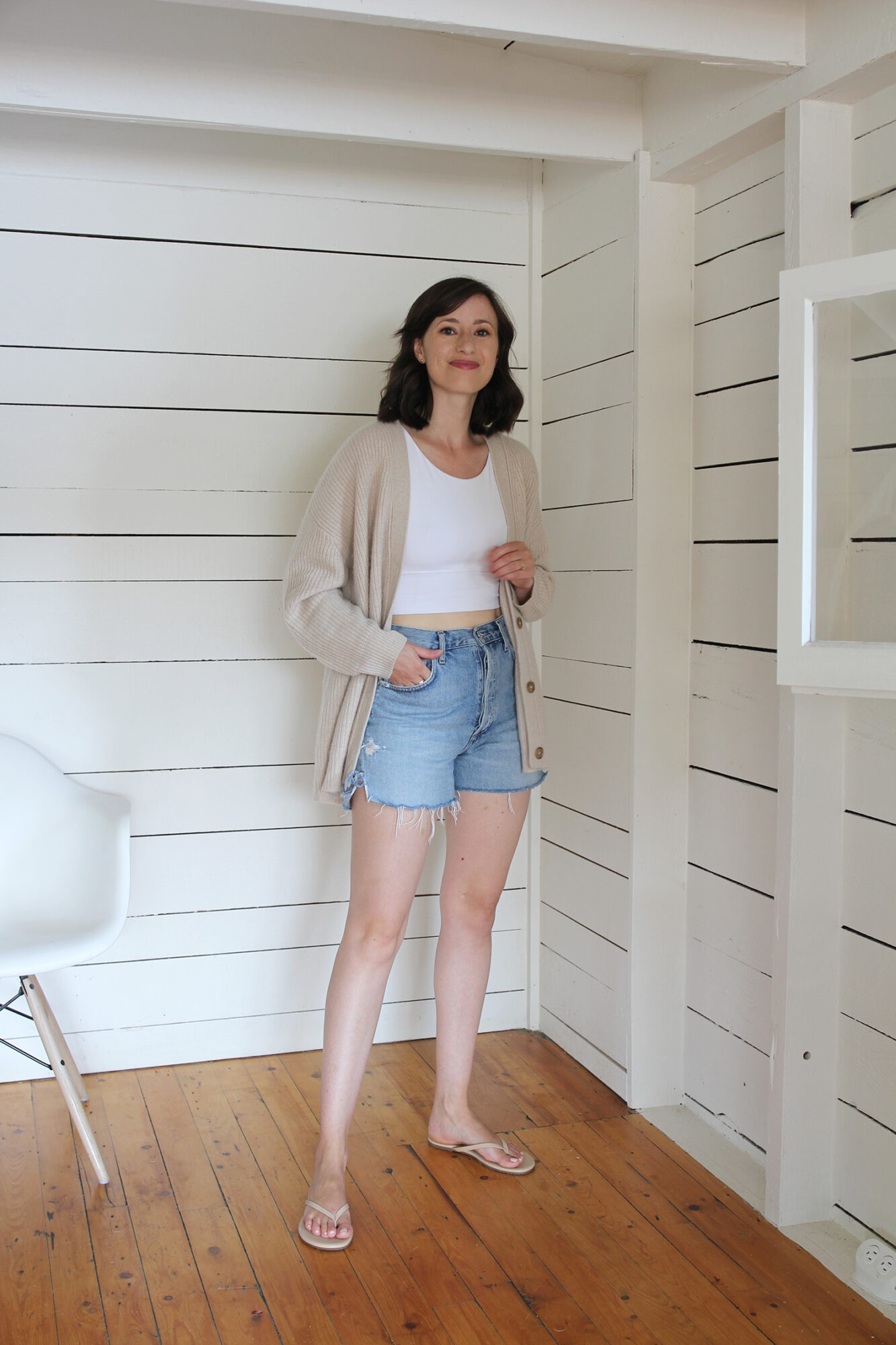 A Classic Wrap Front Crop Top Outfit Idea You Can Wear Year after Year