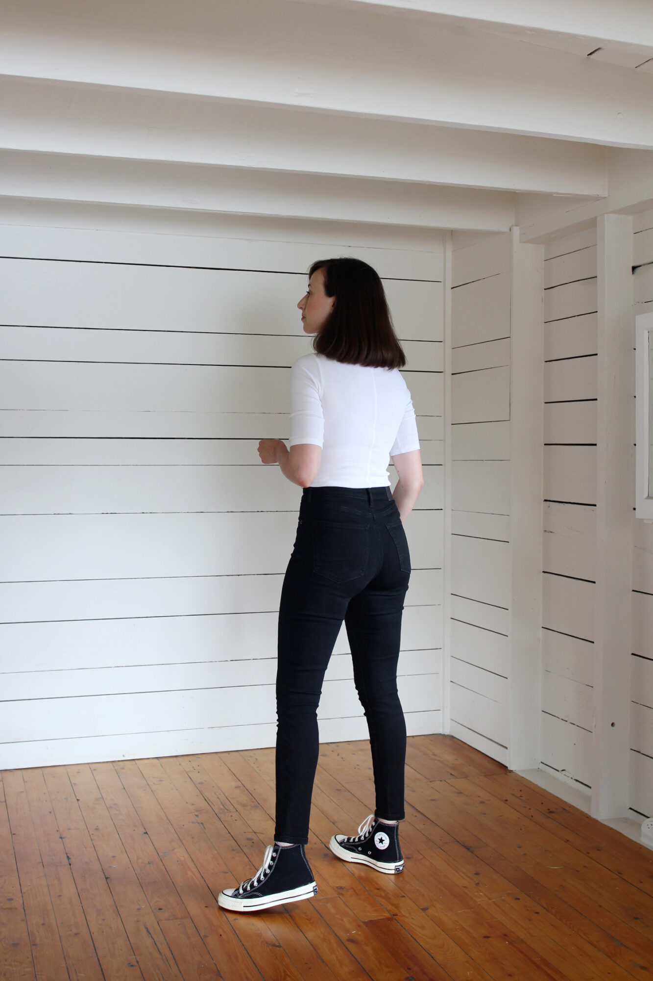 The Authentic Stretch High-Rise Skinny Black – Everlane