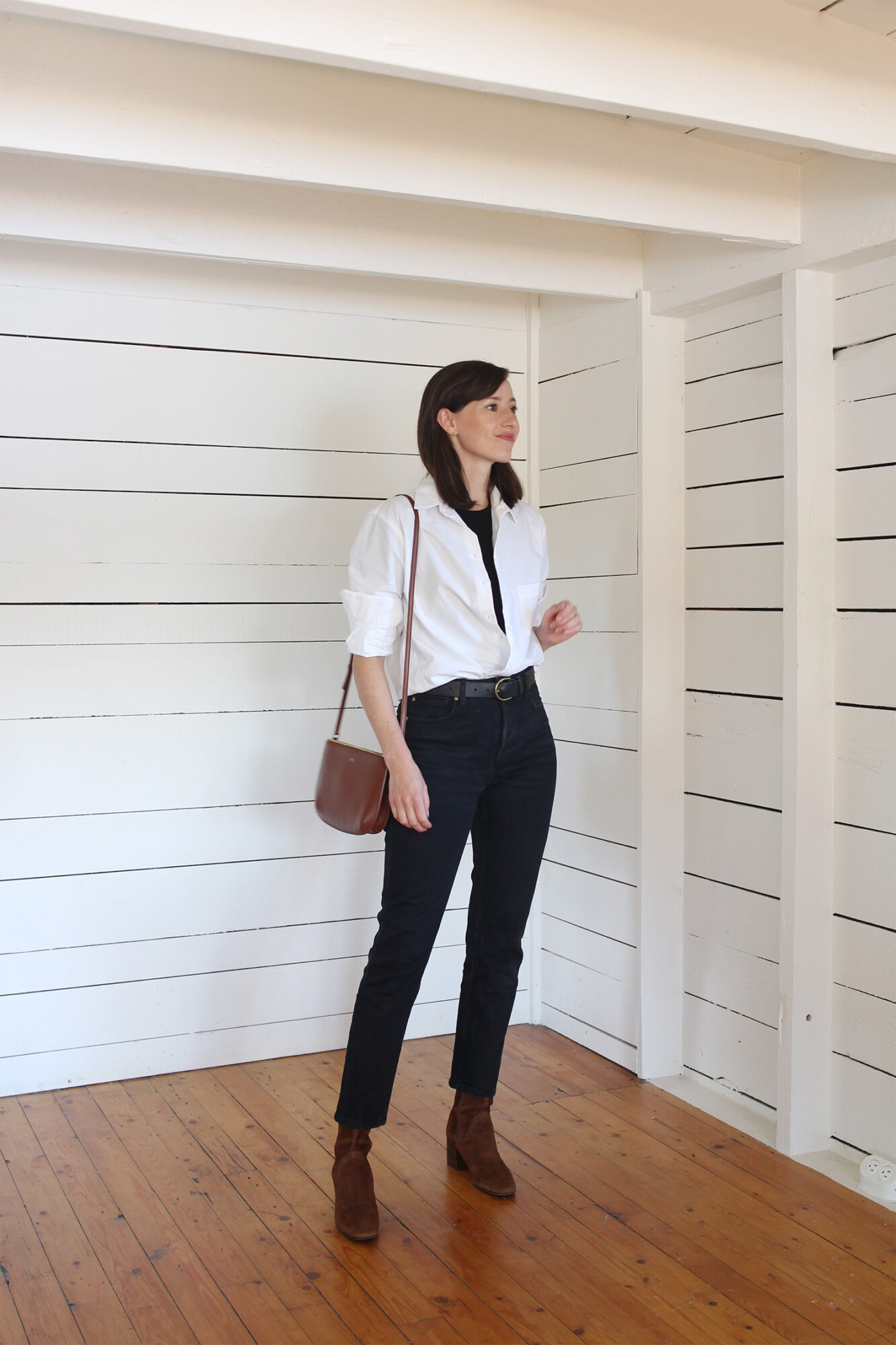 STYLING A WHITE SHIRT FOR FALL - 4 WAYS