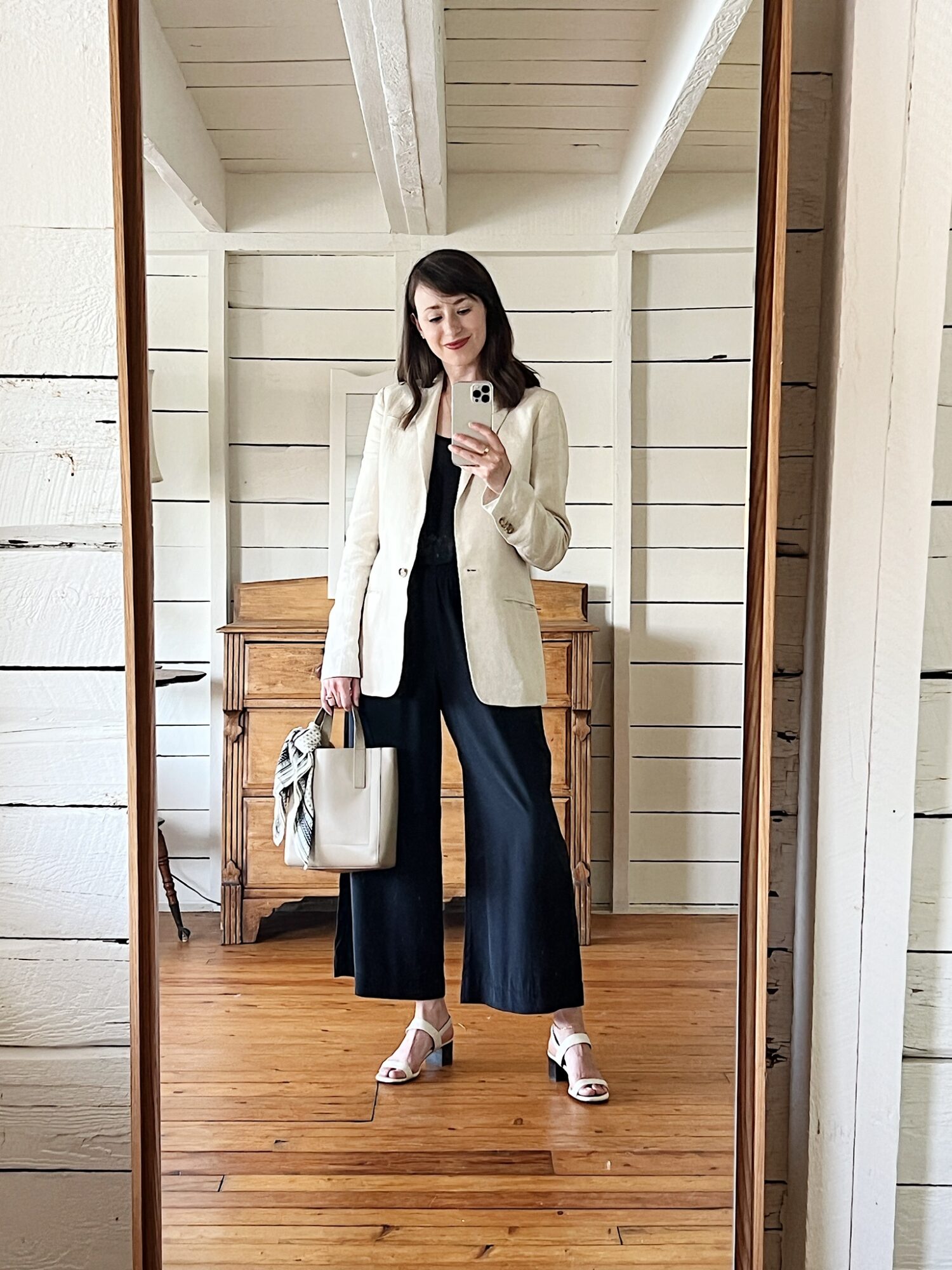 SILK SET AND LINEN BLAZER - Style Bee