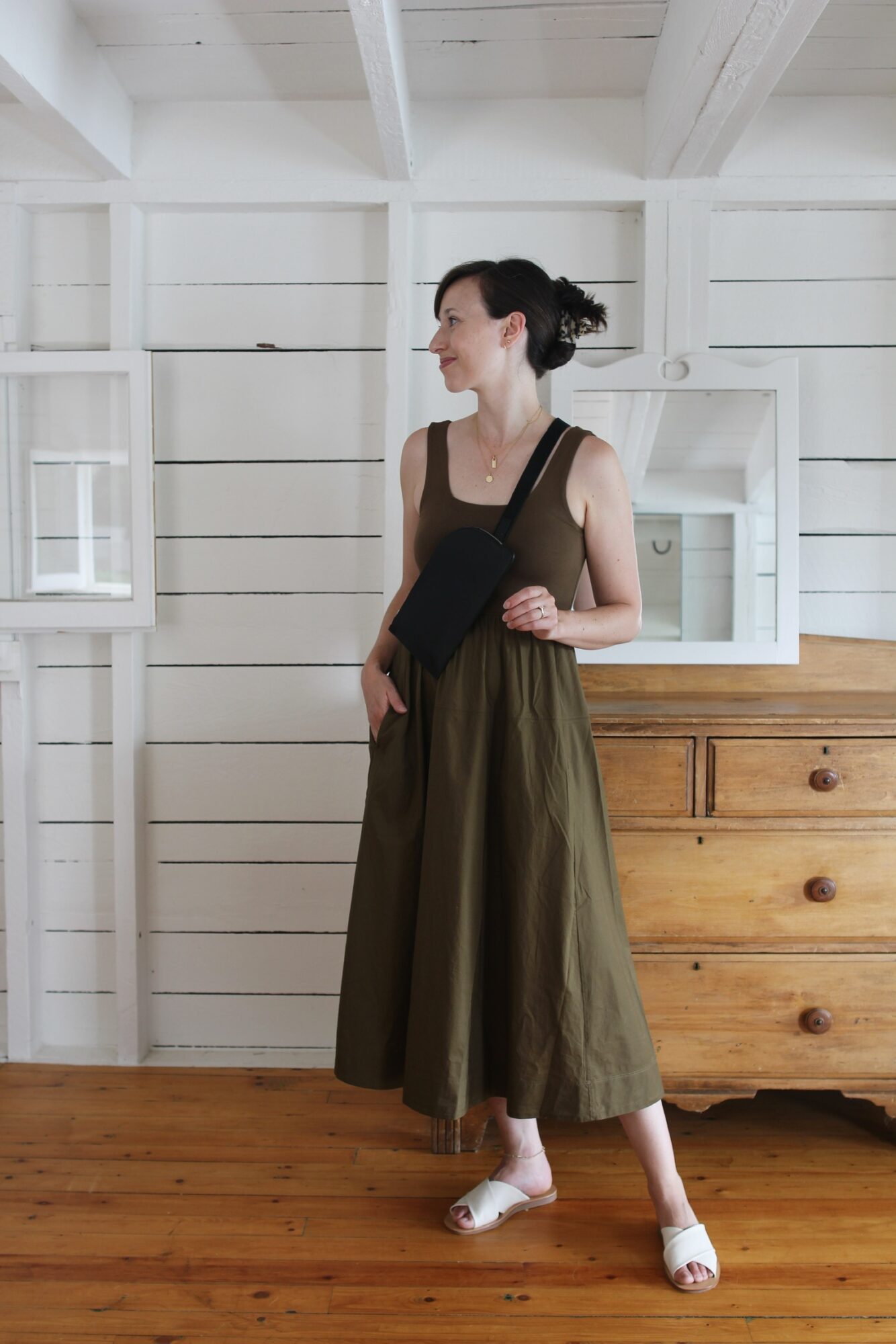 How to Style an Olive Green Dress from Work to Weekend