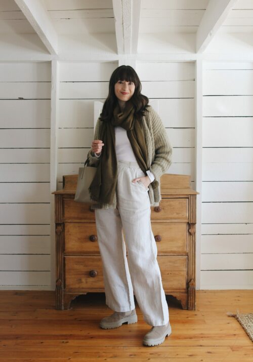 COCOON CARDIGAN, SILK PANTS AND SLIPPERS - Style Bee