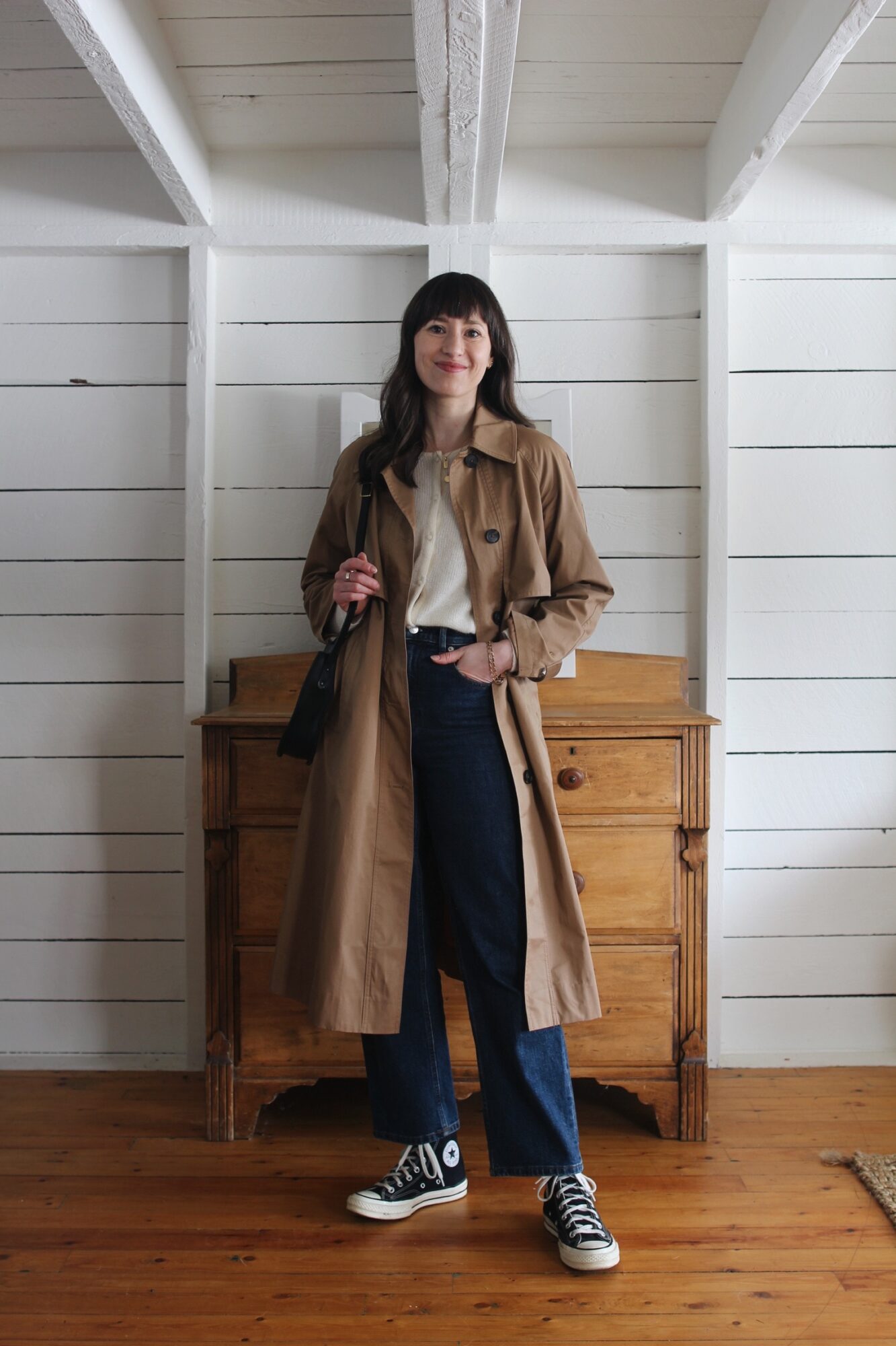 Style Bee - TRENCH, GASPARD CARDIGAN, STRAIGHT LEG JEANS, CONVERSE