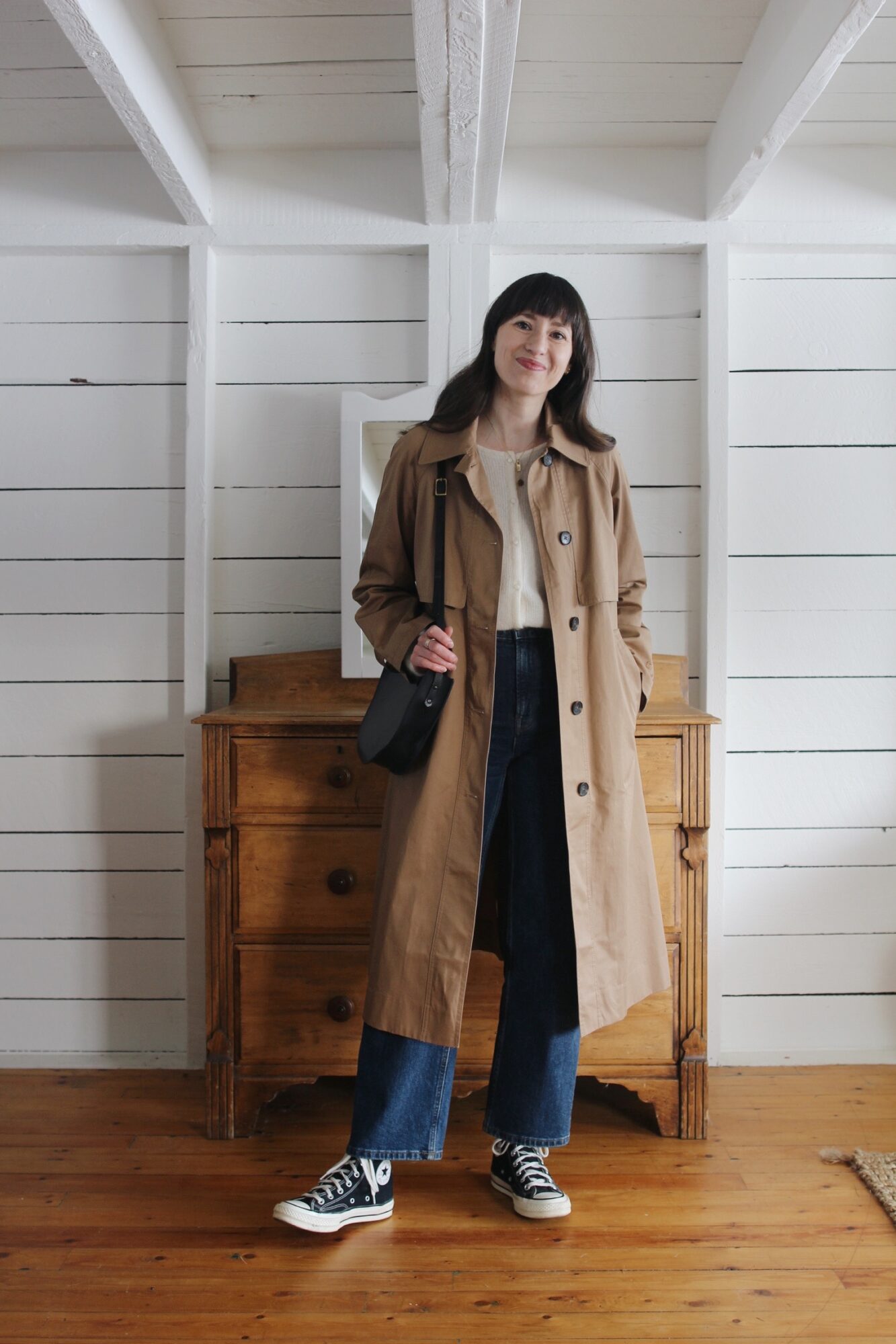 Style Bee - TRENCH, GASPARD CARDIGAN, STRAIGHT LEG JEANS, CONVERSE