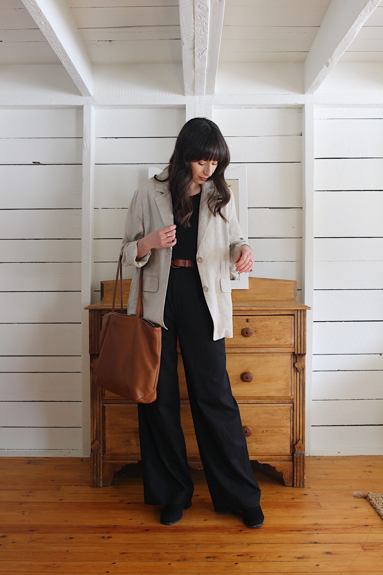 Linen Kimono Jacket, Loose Linen Drape Jacket - Linenbee