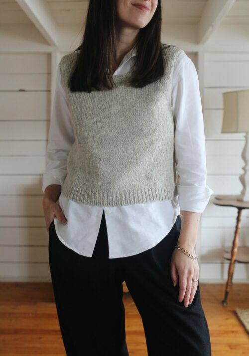 White shirt store sweater