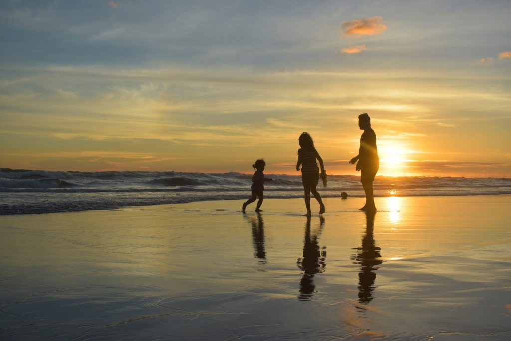 family-on-beach