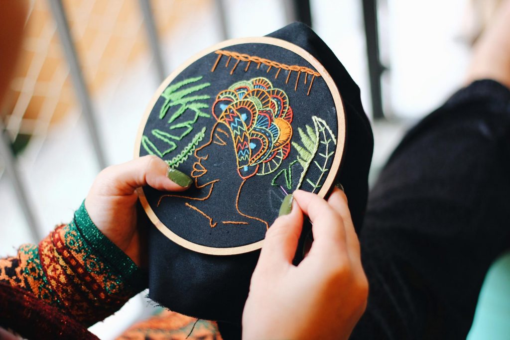 embroidering