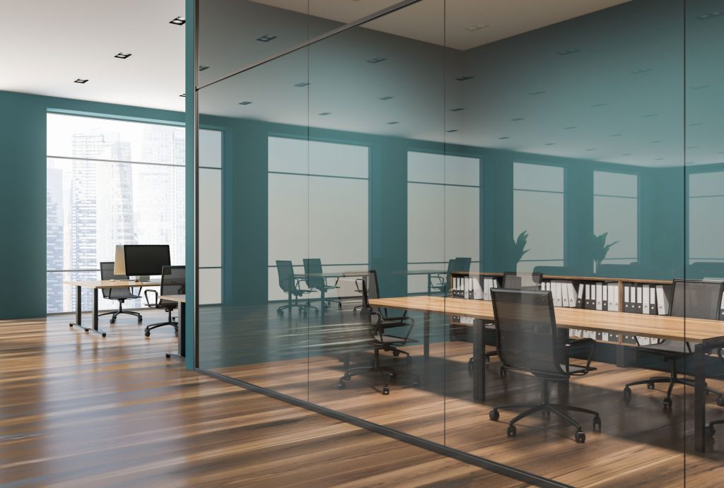 office with glass walls