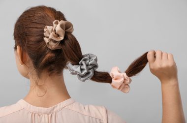 silk scrunchies in hair