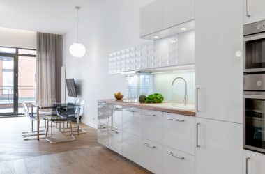 Kitchen with white furniture