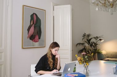 woman working on laptop