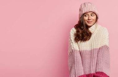 woman in pink jumper