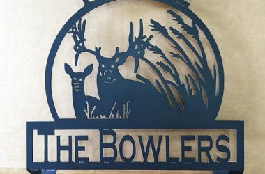 the bowlers metal door sign