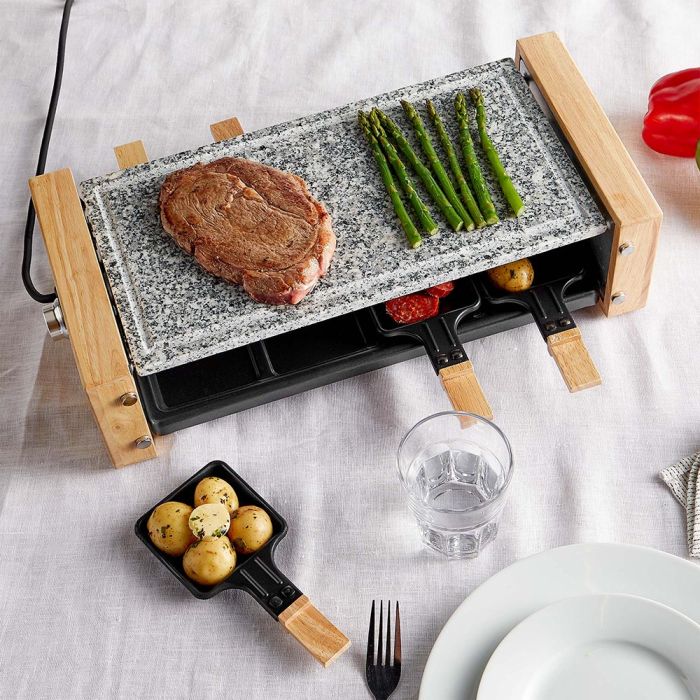 raclette grill with natural stone plate