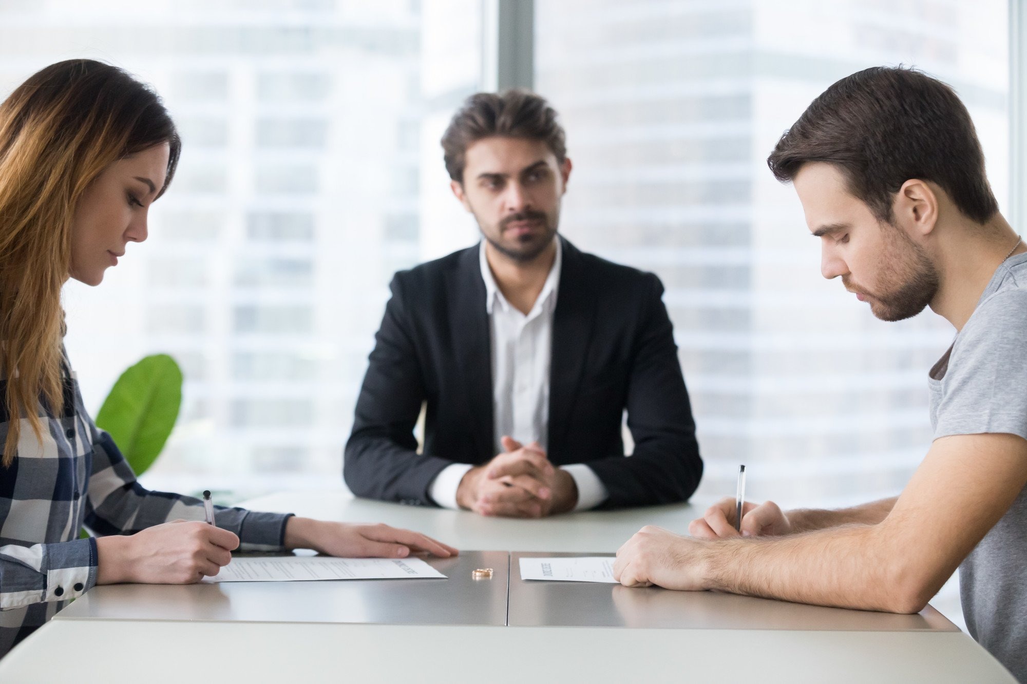 couple with lawyer