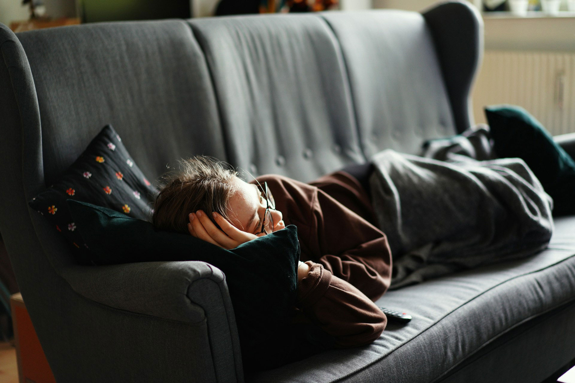 woman on couch