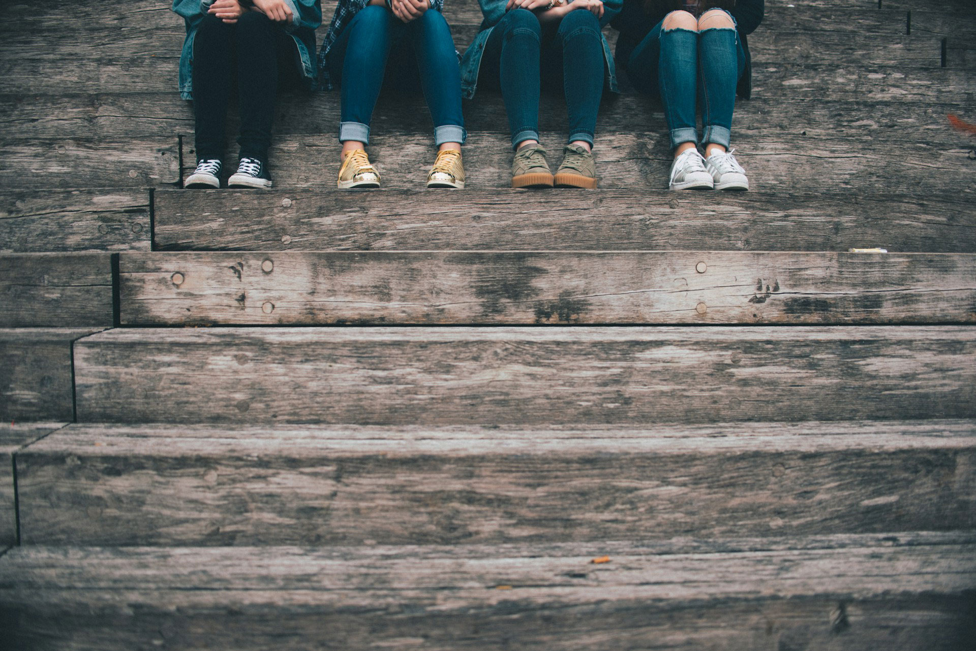 teens sitting on step